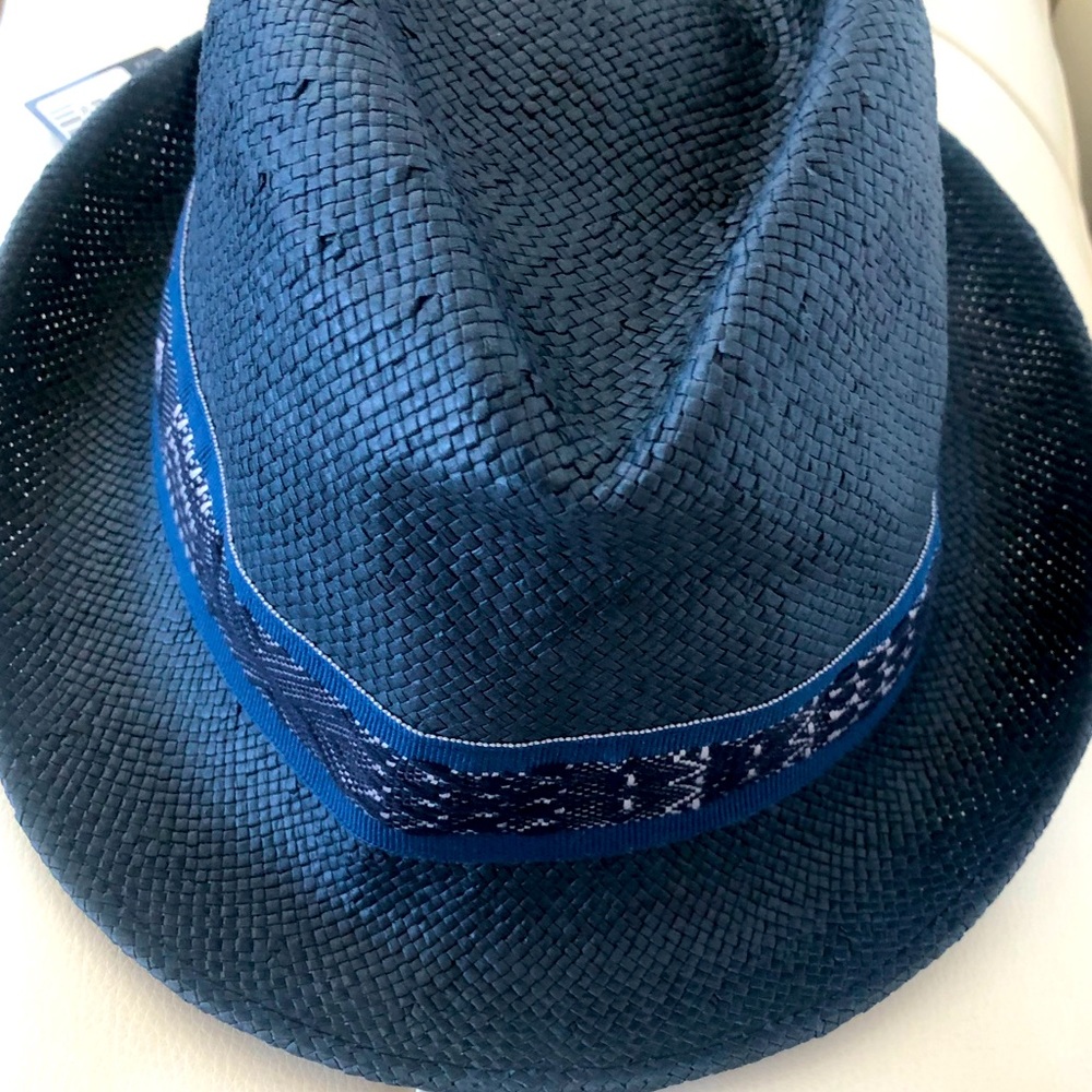 Roberto Cavalli Navy Blue Woven Hat